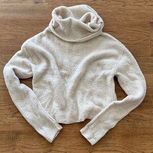 Free People Cream Cowl Neck Sweater L